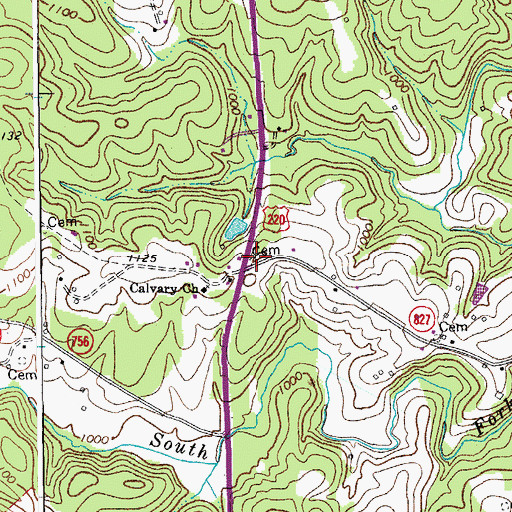 Topographic Map of Anderson-Hodges Cemetery, VA