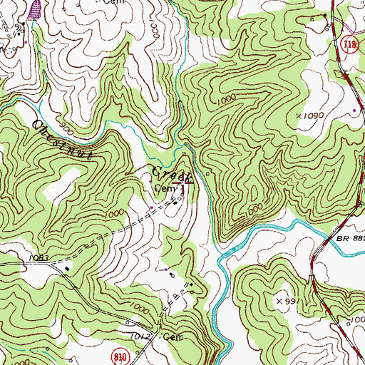 Topographic Map of Anderson-Turner Cemetery, VA