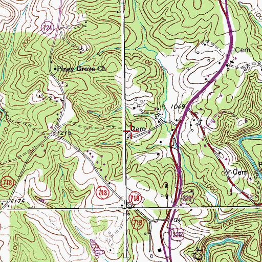 Topographic Map of Blackwell-Taylor Cemetery, VA
