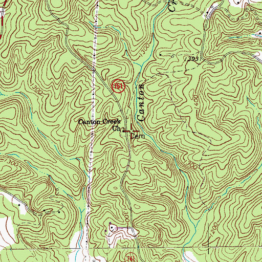 Topographic Map of Canton Creek Cemetery, VA