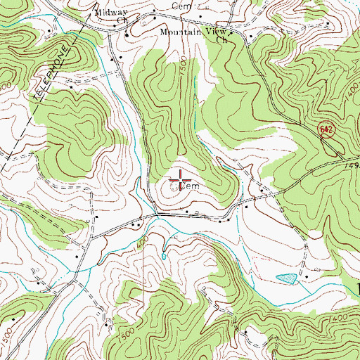 Topographic Map of Helms Cemetery, VA