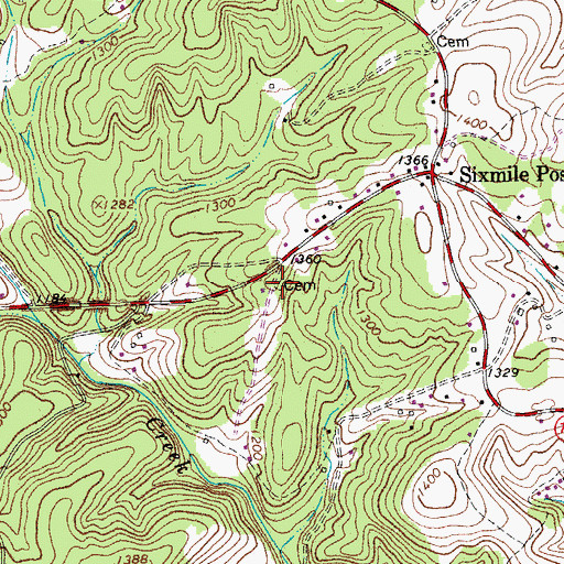Topographic Map of Hodges Cemetery, VA