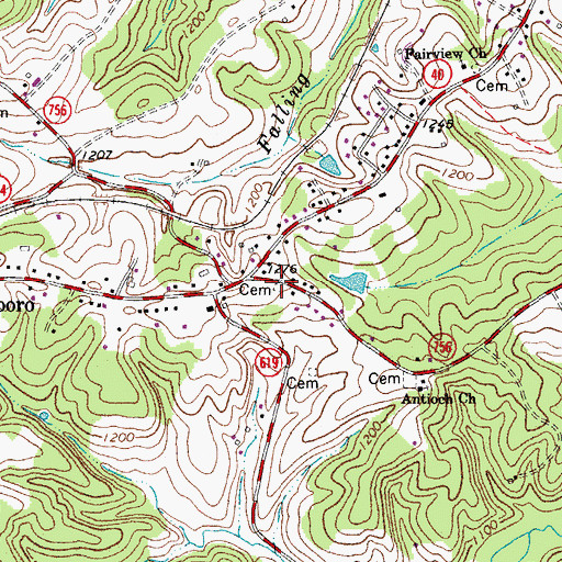 Topographic Map of Hodges-Austin Cemetery, VA