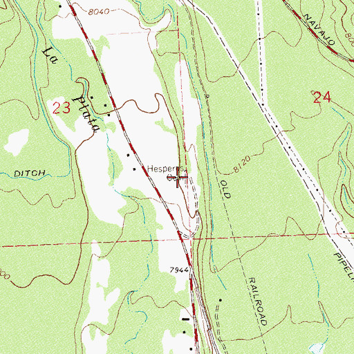 Topographic Map of Hesperus Cemetery, CO