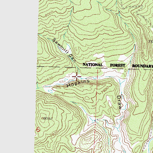 Topographic Map of Sawmill Canyon, CO