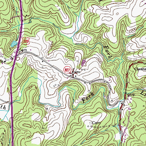 Topographic Map of Mathews Cemetery, VA