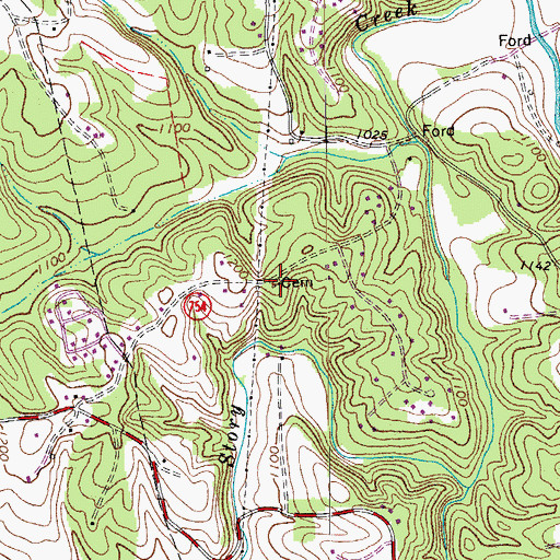 Topographic Map of Nichols-Hodges-Davis Cemetery, VA