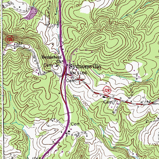 Topographic Map of Ramsey Cemetery, VA
