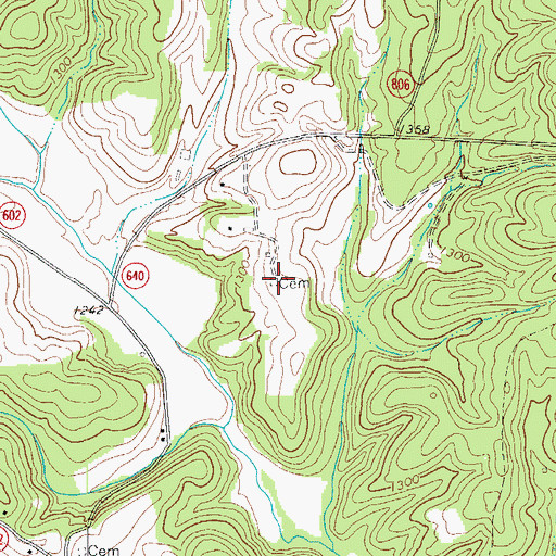 Topographic Map of Saunders Cemetery, VA