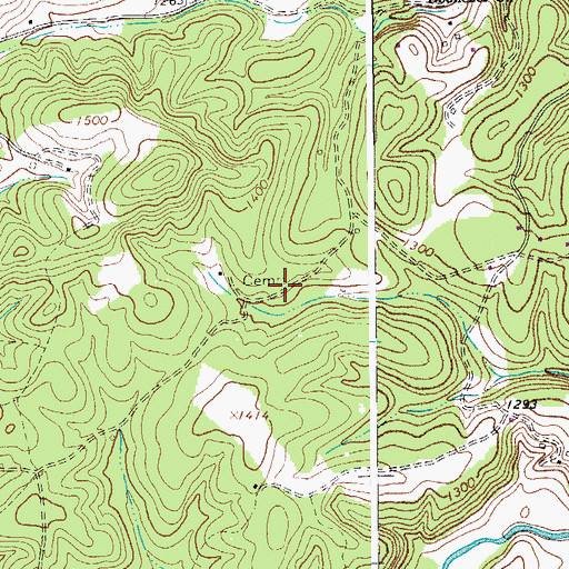 Topographic Map of Stanley Cemetery, VA