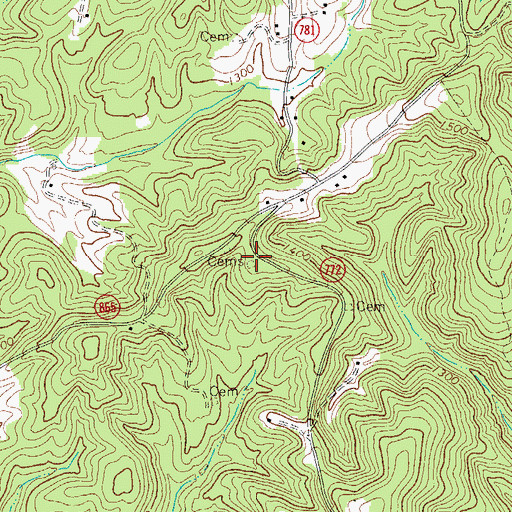 Topographic Map of Turner-Hickman Cemetery, VA