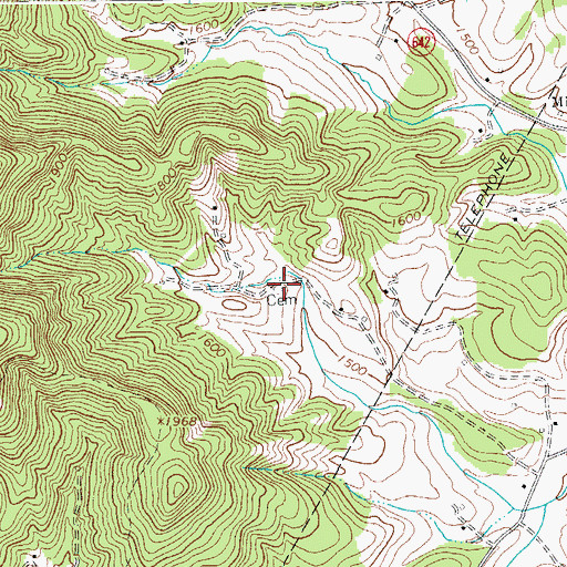 Topographic Map of Webb Cemetery, VA