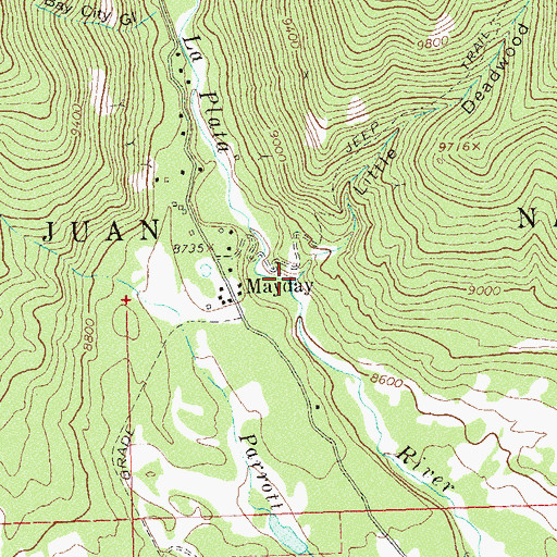 Topographic Map of Little Deadwood Gulch, CO