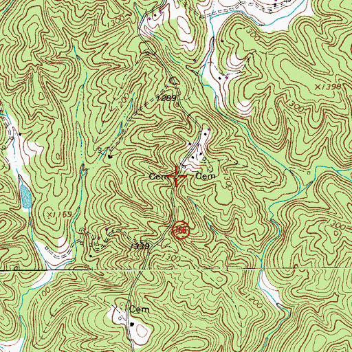 Topographic Map of Young Cemetery, VA
