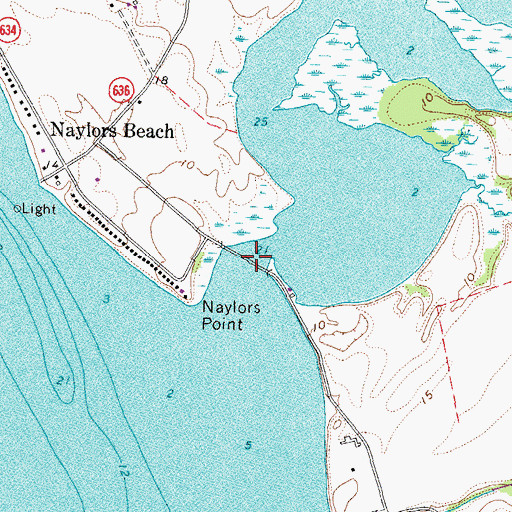 Topographic Map of Cat Point Bridge, VA