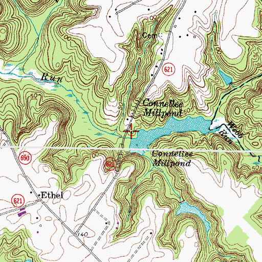 Topographic Map of Connellee Mill (historical), VA