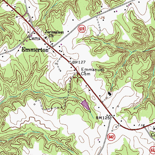 Topographic Map of Emmanuel Episcopal Church (historical), VA