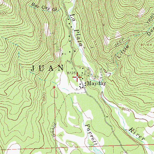 Topographic Map of Mayday, CO