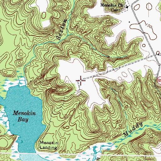 Topographic Map of Menokin Farm (historical), VA