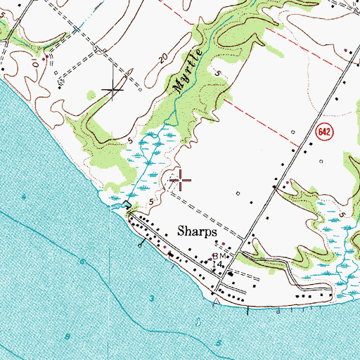 Topographic Map of Milden Cemetery, VA