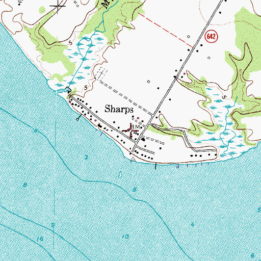 Topographic Map of Milden Presbyterian Church, VA