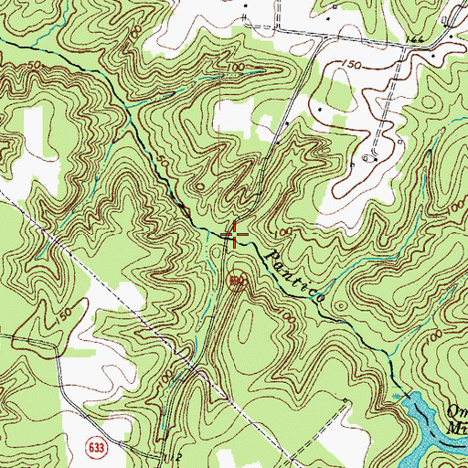 Topographic Map of Pantico Bridge, VA