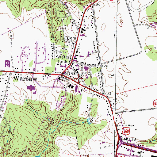 Topographic Map of Saint Johns Cemetery, VA