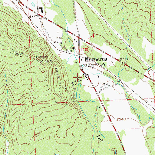 Topographic Map of Hesperus, CO