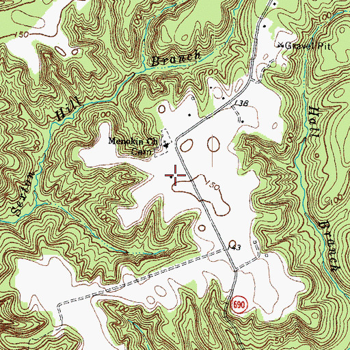 Topographic Map of Sexton Hill, VA