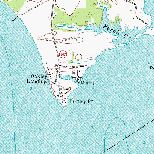Topographic Map of Whilans Marina, VA