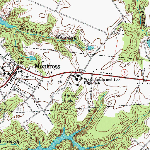 Topographic Map of Andrew Chapel United Methodist Church, VA