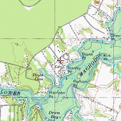 Topographic Map of Bayside, VA