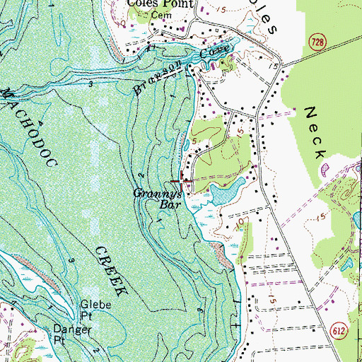 Topographic Map of Beatley Point, VA
