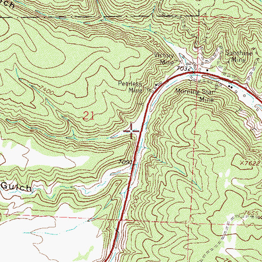 Topographic Map of Cherry Gulch, CO