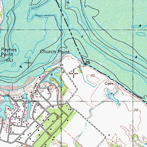 Topographic Map of Church Point Farm (historical), VA