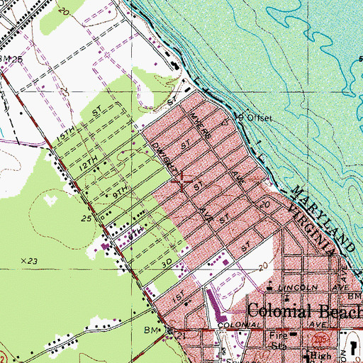Topographic Map of Classic Shore, VA