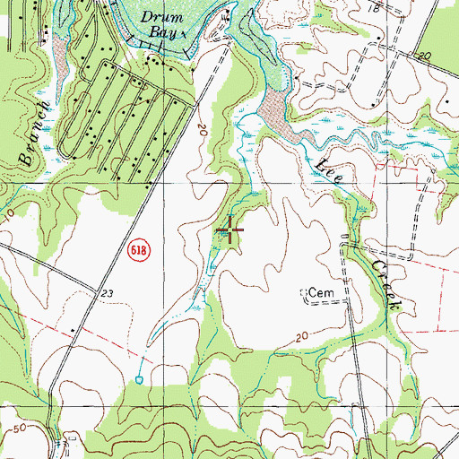 Topographic Map of Drum Bay Marsh, VA