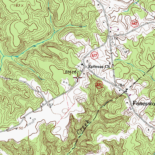 Topographic Map of Foneswood School (historical), VA