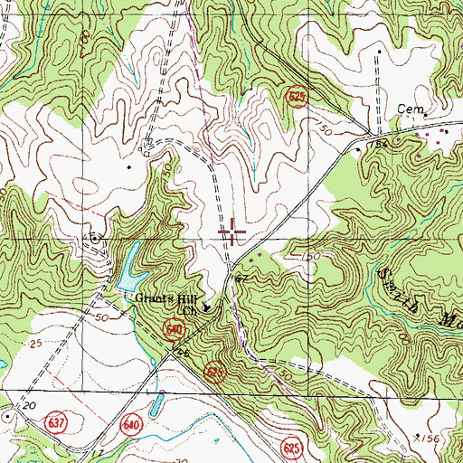 Topographic Map of Grants Hill, VA
