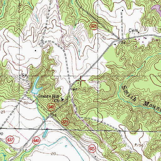 Topographic Map of Grants Hill School (historical), VA
