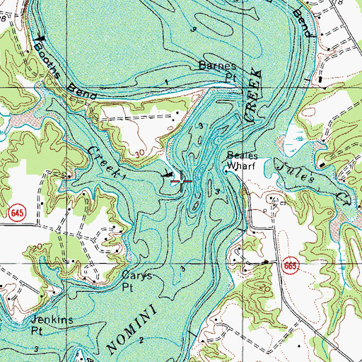 Topographic Map of Green Marsh Point, VA