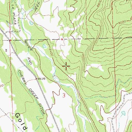 Topographic Map of La Plata River and Cherry Creek Ditch, CO