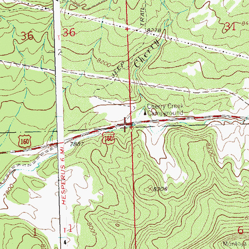 Topographic Map of East Fork Cherry Creek, CO