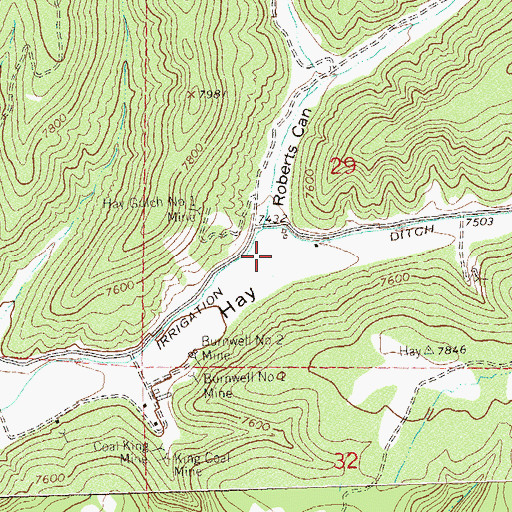 Topographic Map of Roberts Canyon, CO