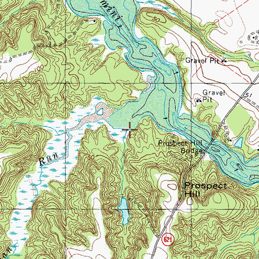 Topographic Map of Prospect Creek, VA