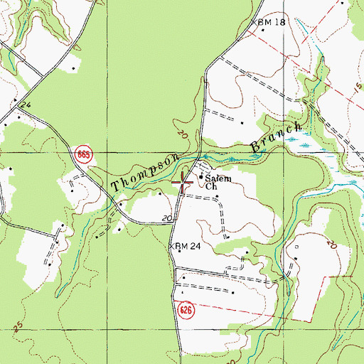 Topographic Map of Salem School (historical), VA