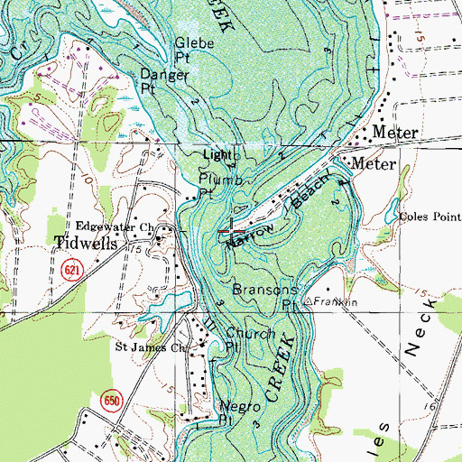 Topographic Map of Shepherds Point, VA
