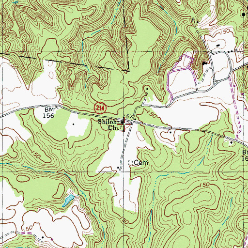 Topographic Map of Shiloh Baptist Church Cemetery, VA