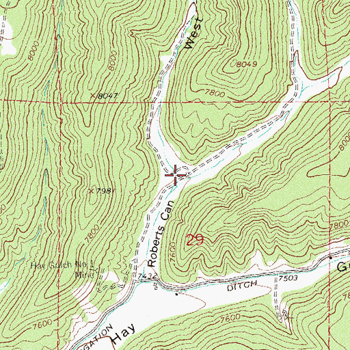 Topographic Map of East Roberts Canyon, CO