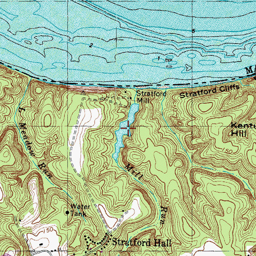 Topographic Map of Stratford Millpond, VA